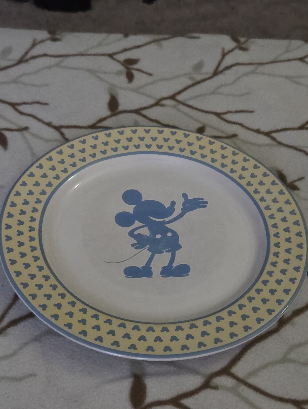 Disney Yellow and Blue Mickey Mouse Ceramic Dinner Plate